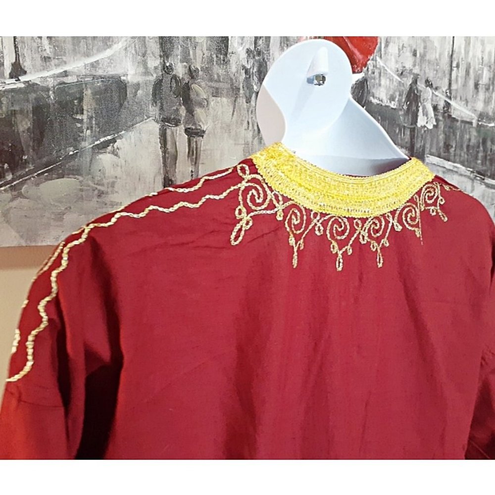 SOLD! Moroccan Embroidered Kaftan Abaya Plus - Picture 6 of 7
